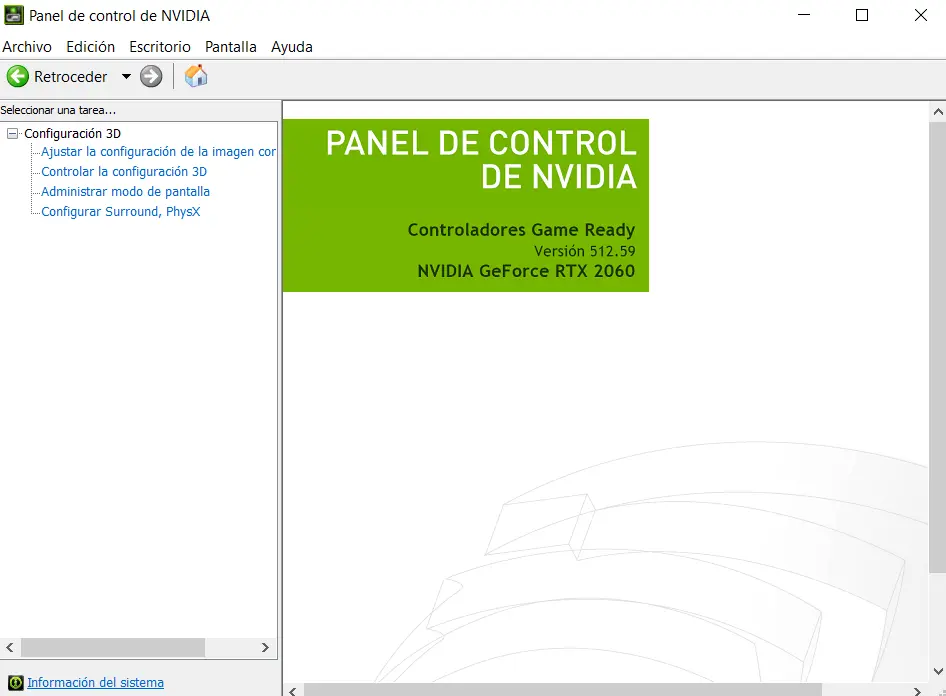 panel de control nvidia solo aparece configuracion 3d - Cómo activar las opciones de NVIDIA