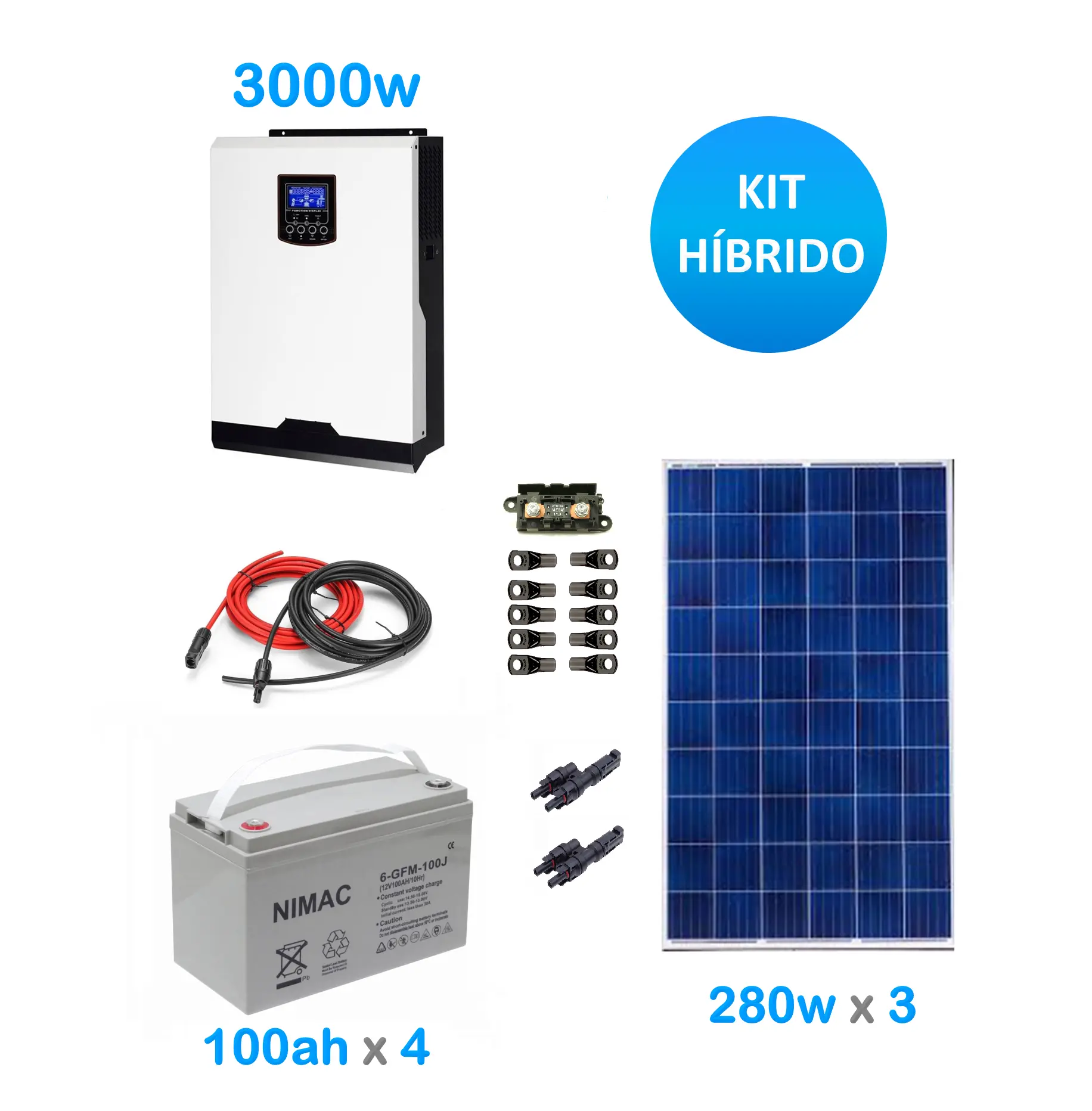 kit placa solar hibridos - Cómo funciona un inversor solar híbrido