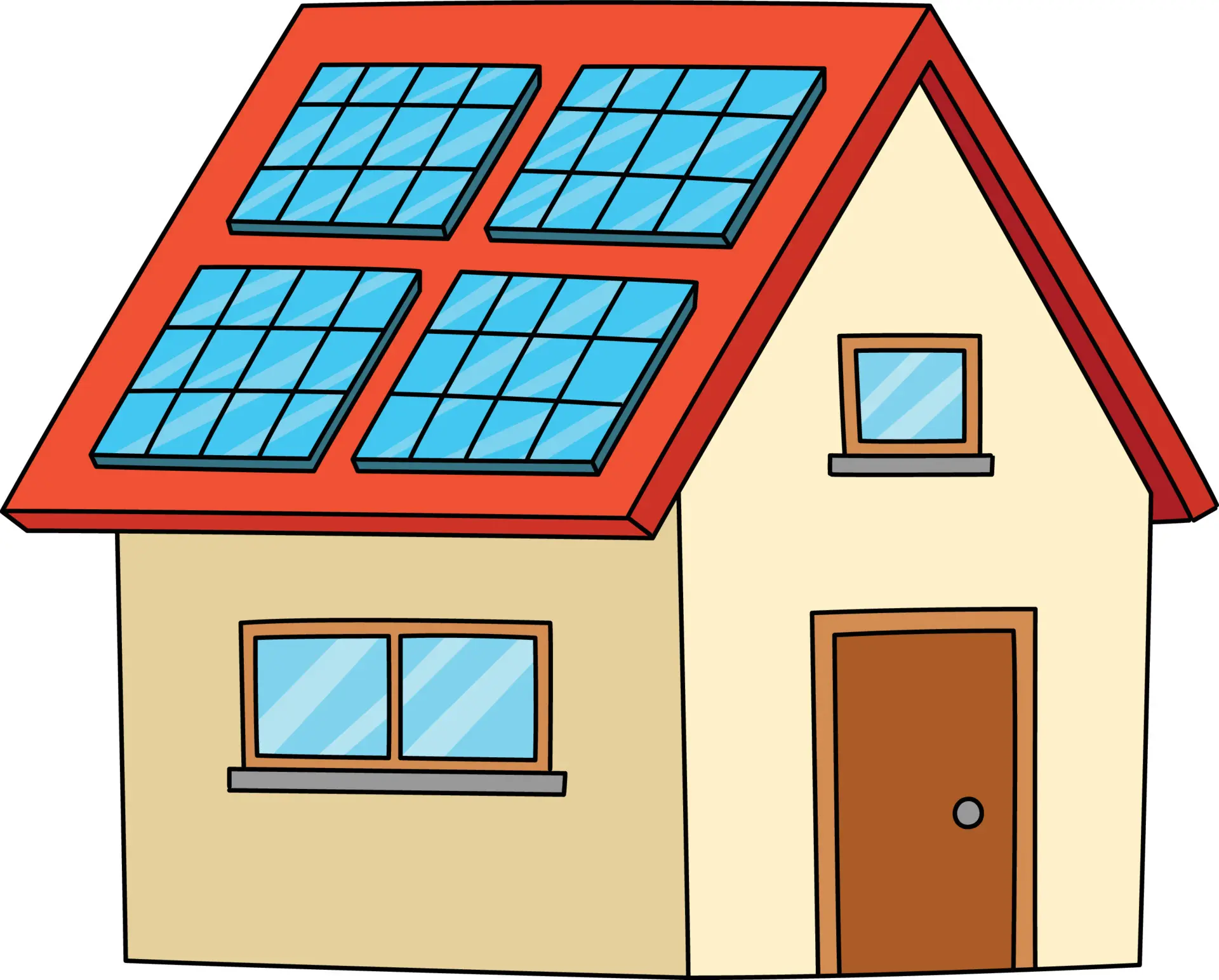 casa con placa solar dibujo - Cómo hacer una casa con energía solar