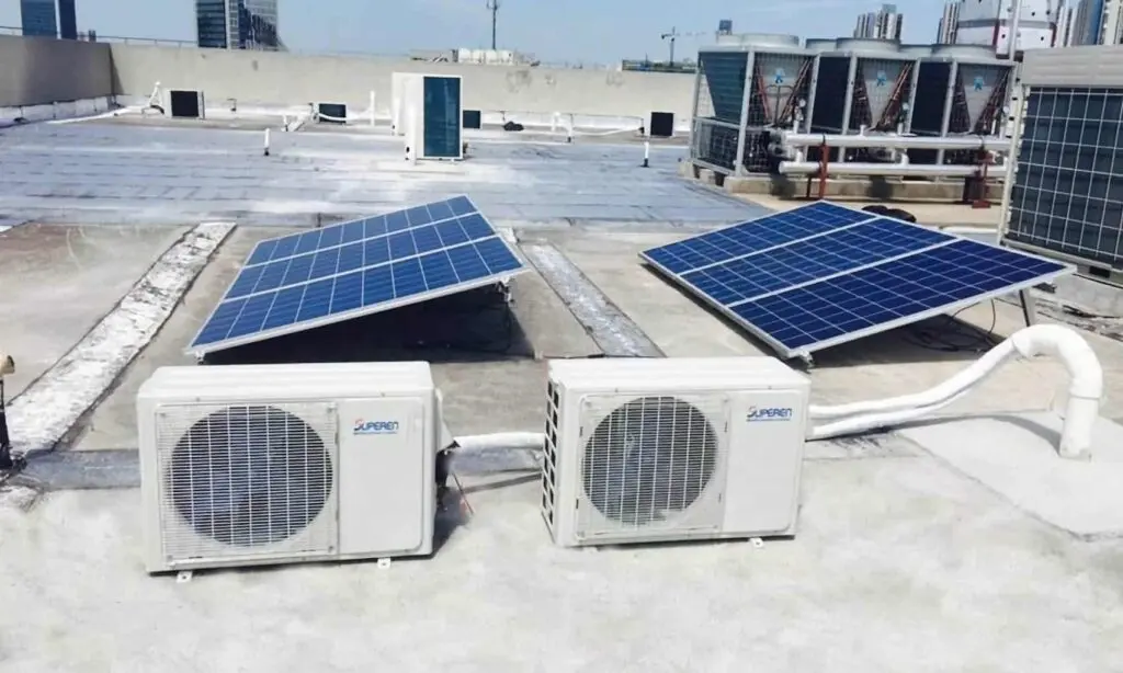placa solar aire - Cuántos paneles solares necesito para 2 aire acondicionado