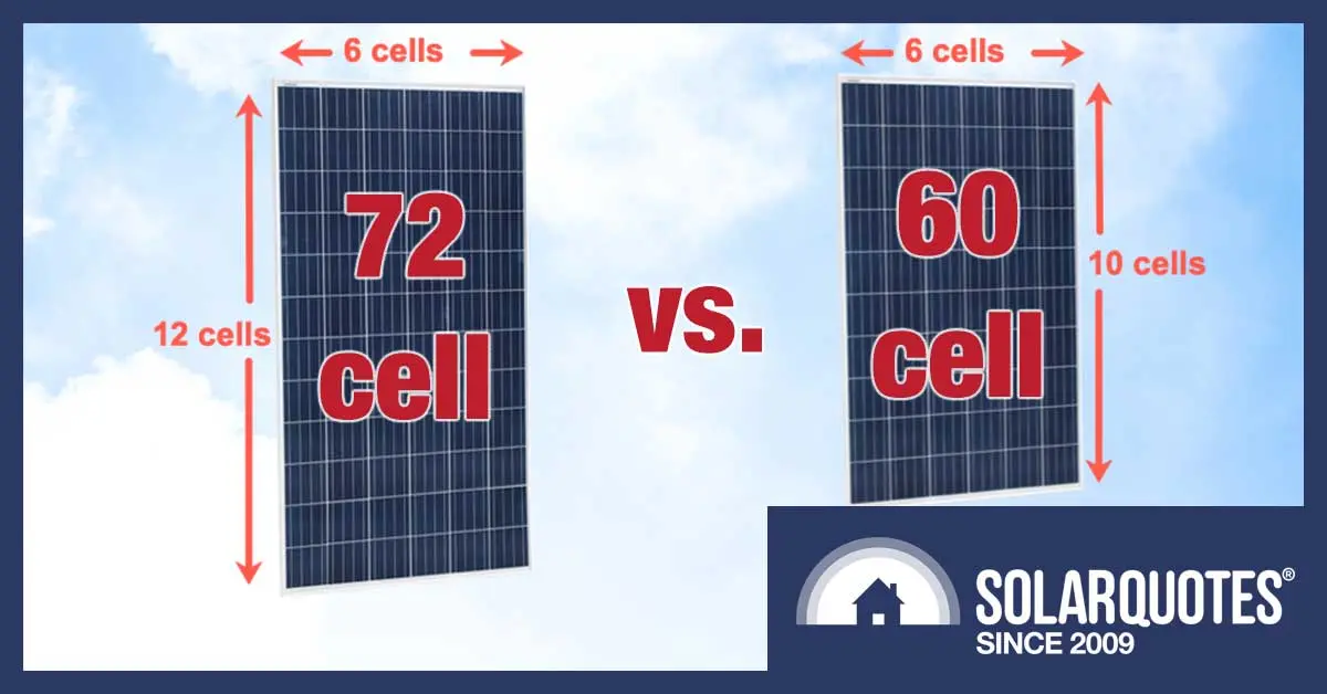 difference between 60 and 72 cell solar panels - Does number of cells matter in solar panels