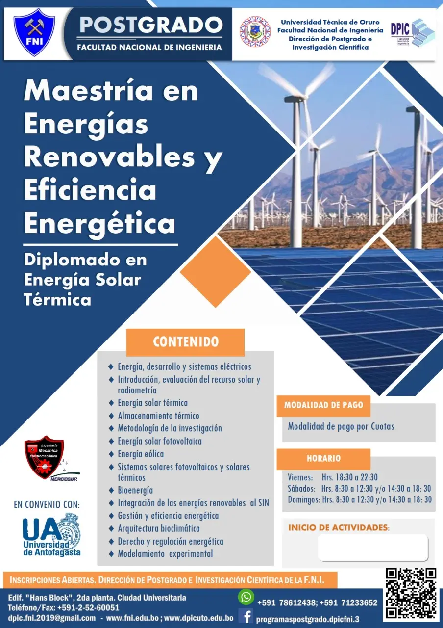 energías renovables perú maestría master - Dónde estudiar Energías Renovables en Perú