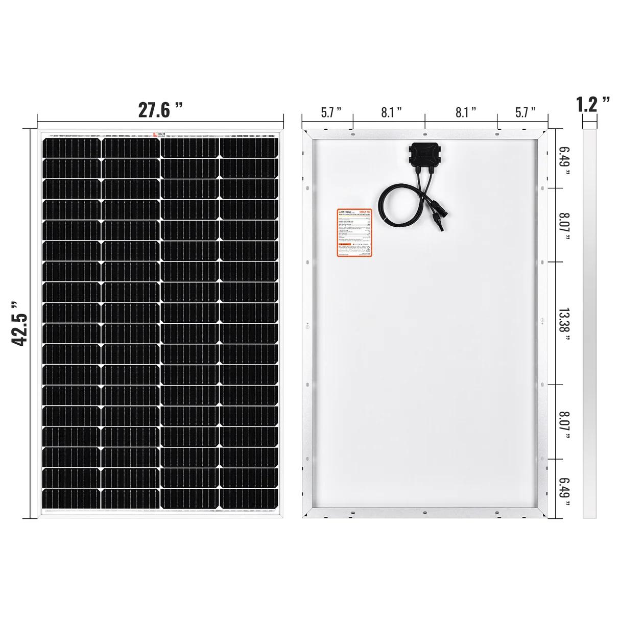 150 watt solar panel size - How big is 150 watt solar panel