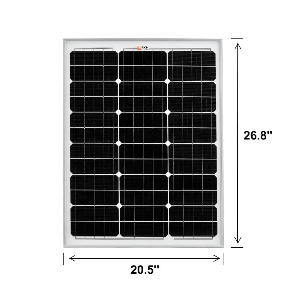 50 watt solar panel size - How big is a 50W solar panel