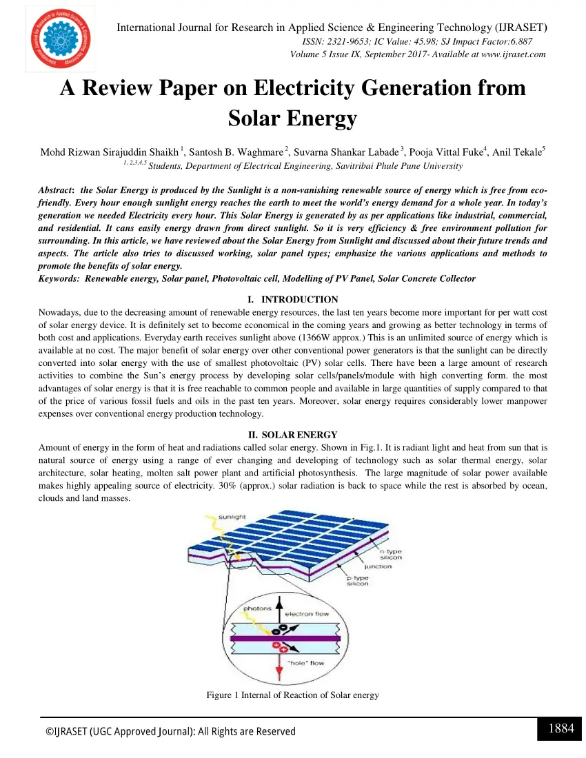 journal of solar energy research updates - Is solar energy journal sci indexed