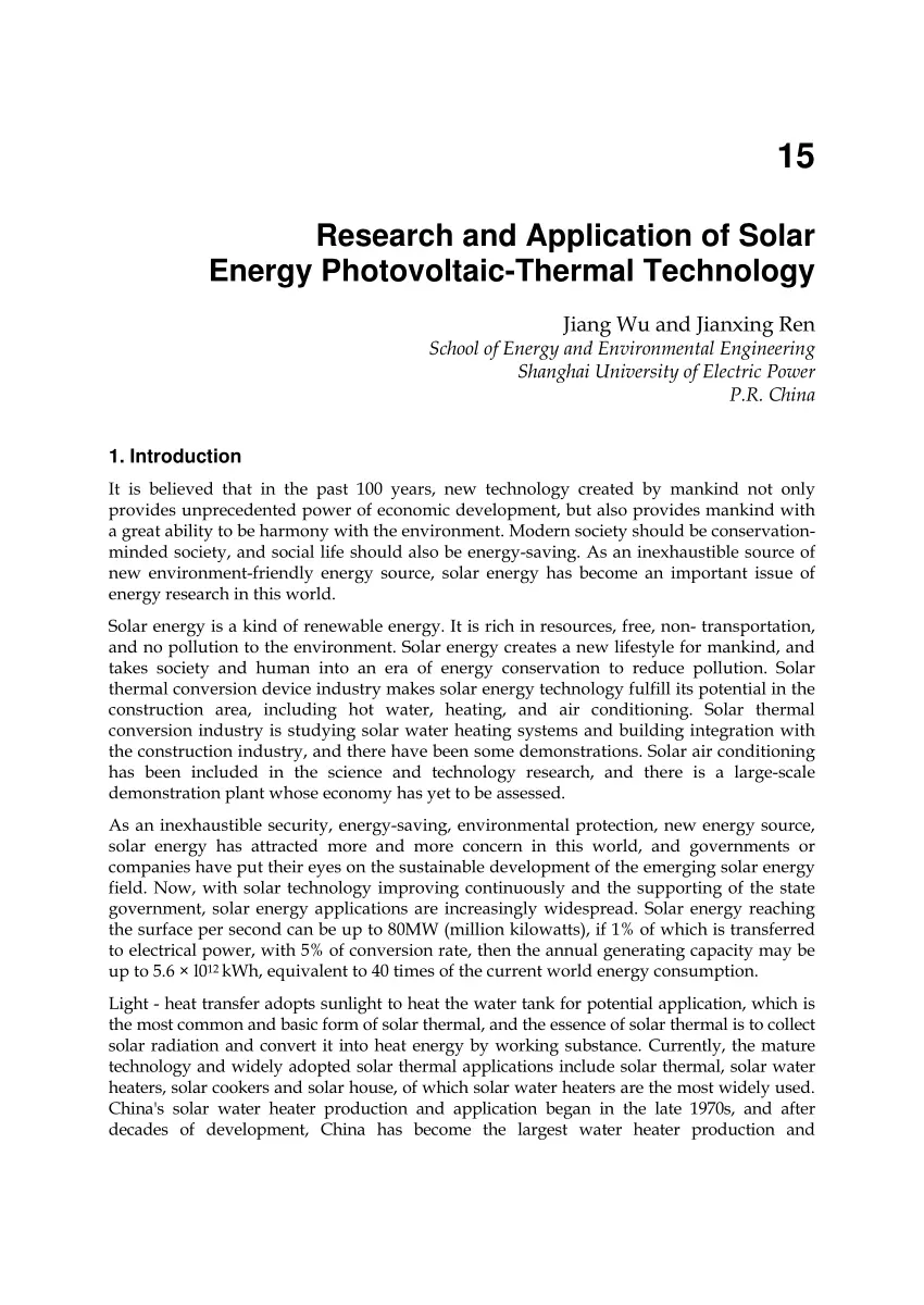 information paper photovoltaic solar energy - What is the journal definition of photovoltaic