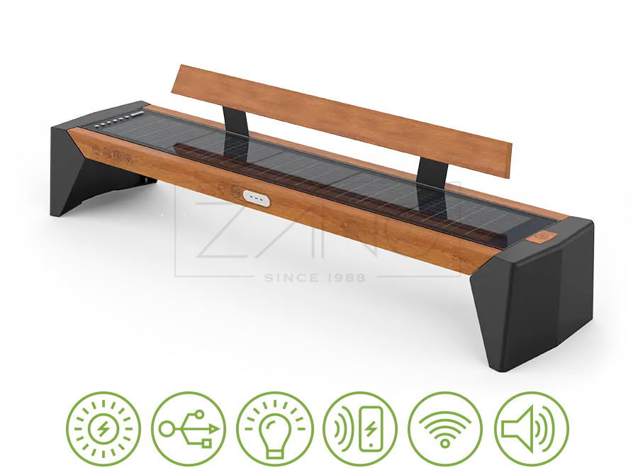 solar panel bench - What material is used for solar benches