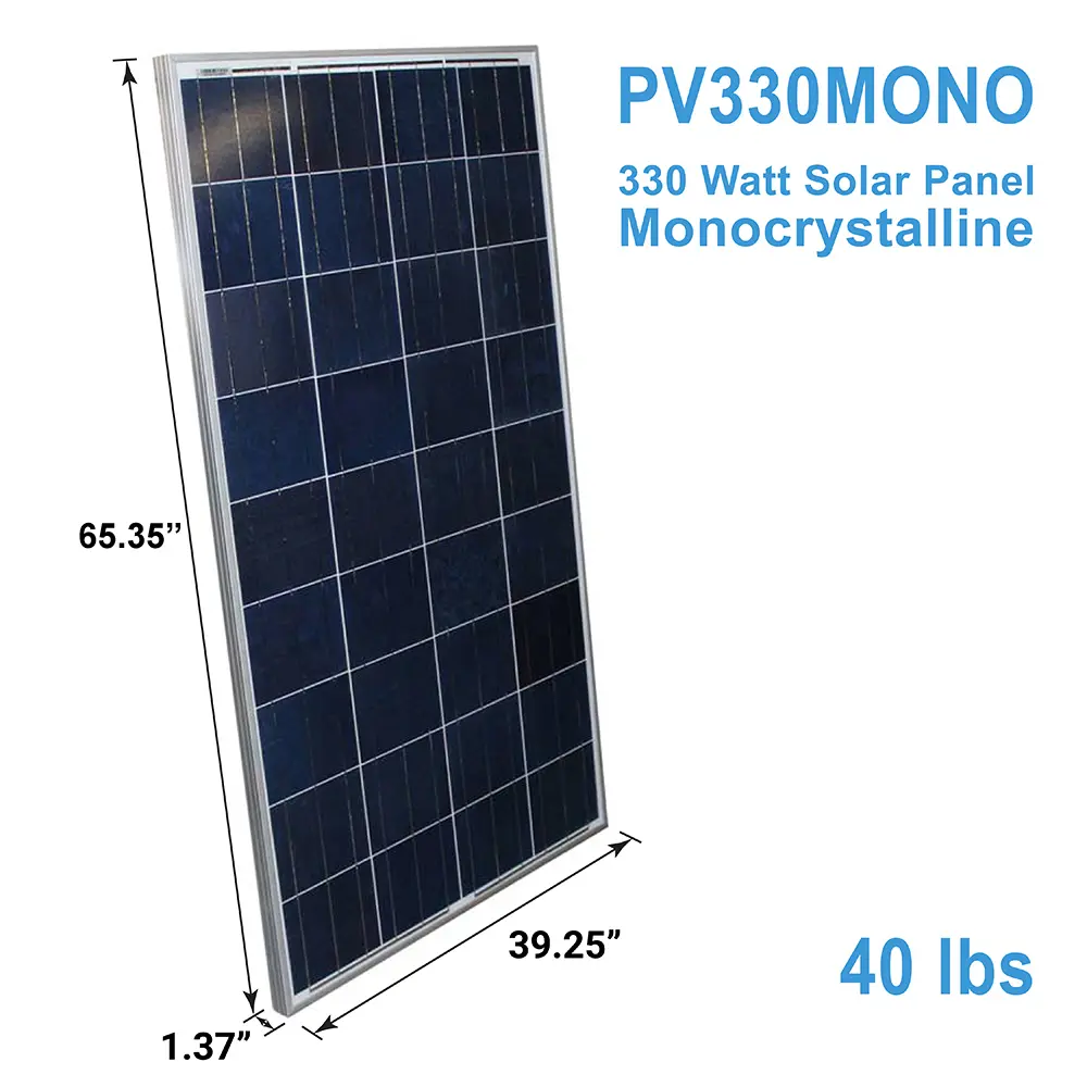330w solar panel size - What size is a 330W panel