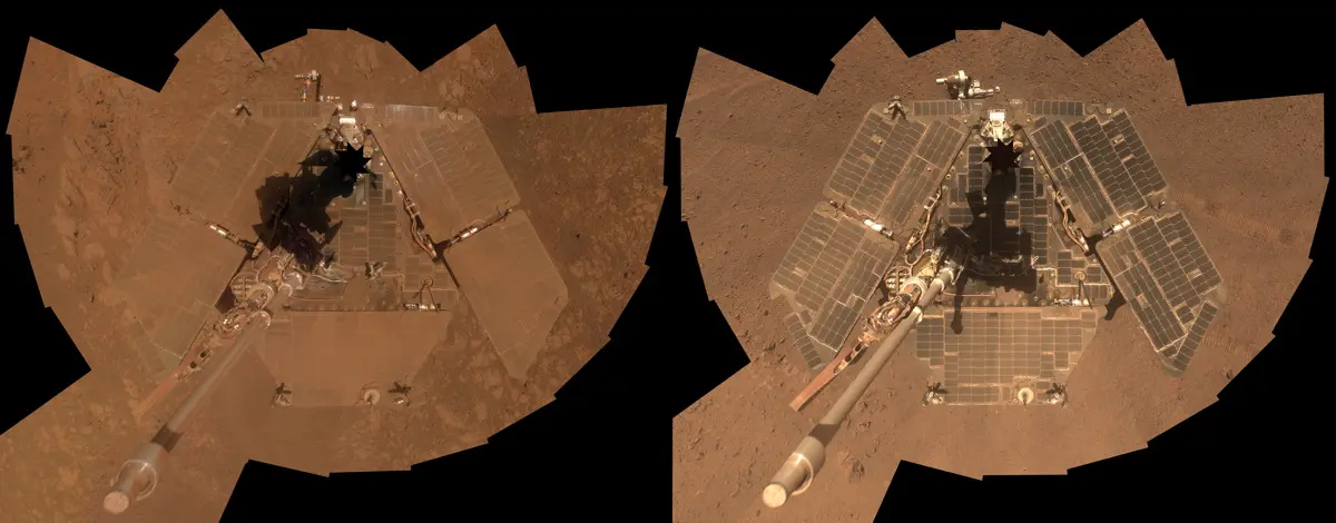 curiosity rover solar panels - Why can t Mars rovers clean their solar panels